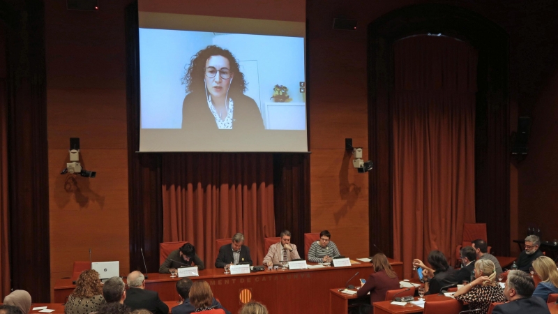 Marta Rovira ha comparegut a la comissió del 155 per videoconferència. PARLAMENT