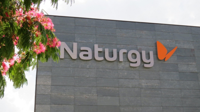 El logo de Nagturgy en su sede en Madrid. E.P.
