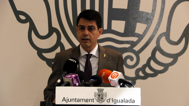 L'alcalde d'Igualada, Marc Castells, en una roda de premsa. ACN / GEMMA ALEMAN.