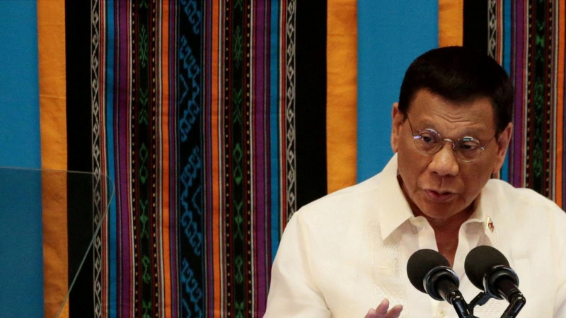 El presidente de Filipinas, Rodrigo Duterte, durante una rueda de prensa. REUTERS