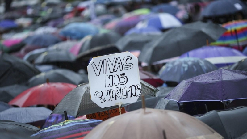 Imagen de archivo de una manifestación contra la violencia machista. EFE/David Fernández