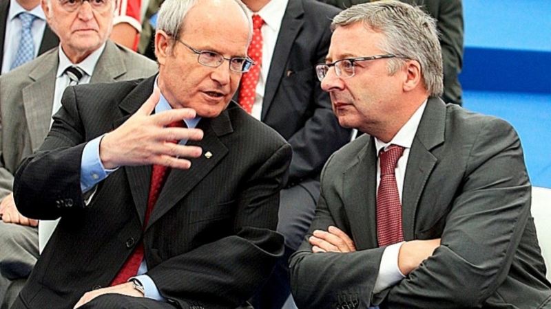 El exministro y expresident de la Generalitat, Josep Montilla, con el exministro José Blanco, en una imagen de archivo. EFE