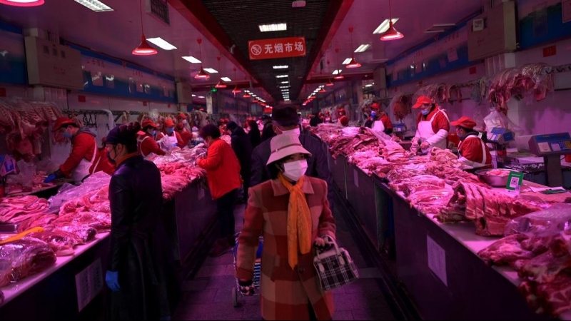 Mercado de Xinfadi, donde se ha producido un rebrote de covid-19. REUTERS.
