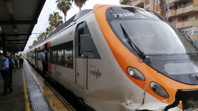 Accidente de un tren Rodalies en Mataró. / Mossos d'Esquadra
