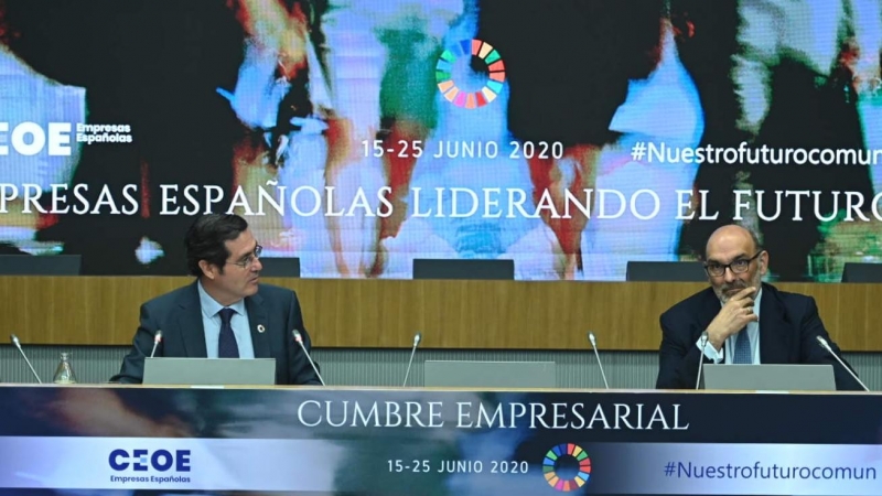 Fernando Abril-Martorell, presidente de Indra, durante su participación en la Cumbre de CEOE. DAVID MUDARRA