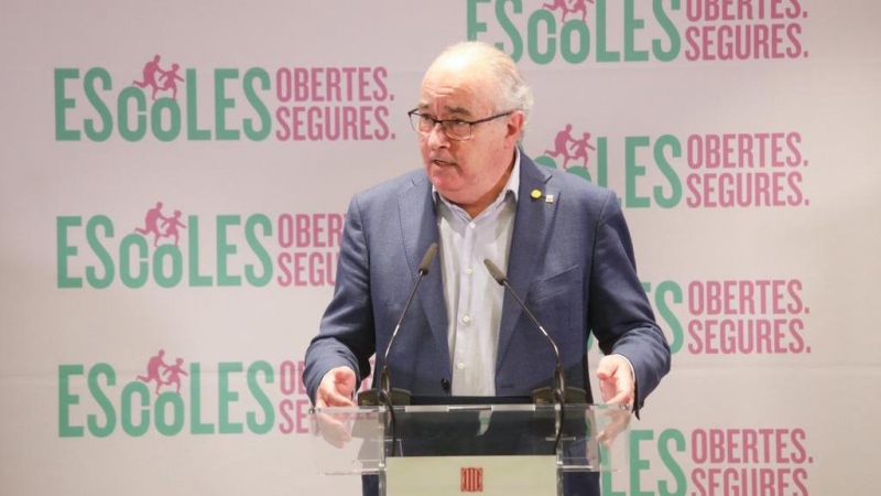 El conseller d'Educació, Josep Bargalló, durant la compareixença per explicar les mesures de seguretat sanitàries durant el curs 2020-2021. Govern de la Generalitat