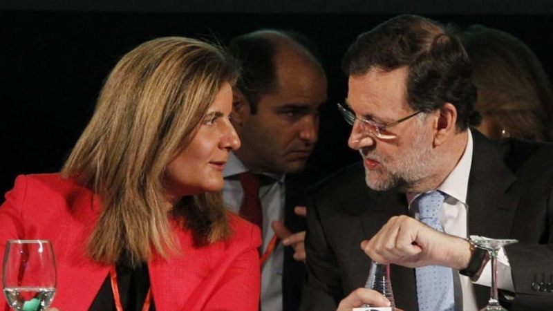 El expresidente del Gobierno Mariano Rajoy y su ministra de Trabajo, Fátima Báñez, fueron los principales artífices de la reforma laboral de 2012.