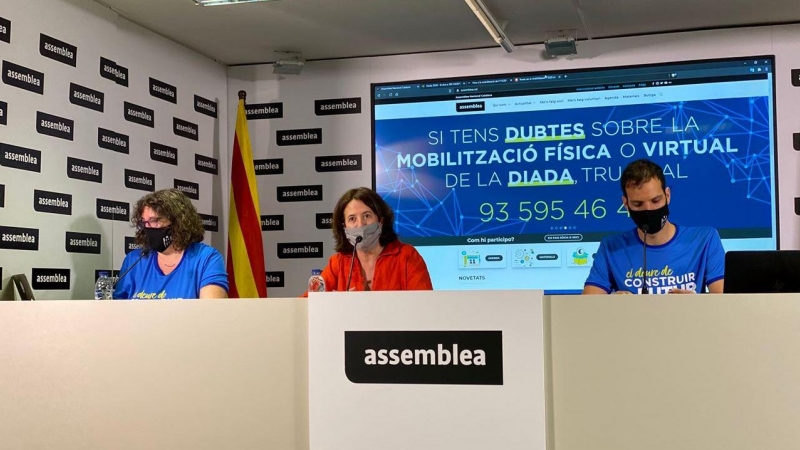 Roda de premsa de l'Assemblea Nacional Catalana per explicar les mesures de seguretat de les mobilitzacions de la Diada Nacional de Catalunya 2020. ANC