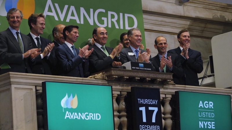 El presidente de Iberdrola, Ignacio Sánchez Galán, el día en que su filial en EEUU, Avangrid, comenzó a cotizar en la bolsa de Wall Street (NYSE). REUTERS