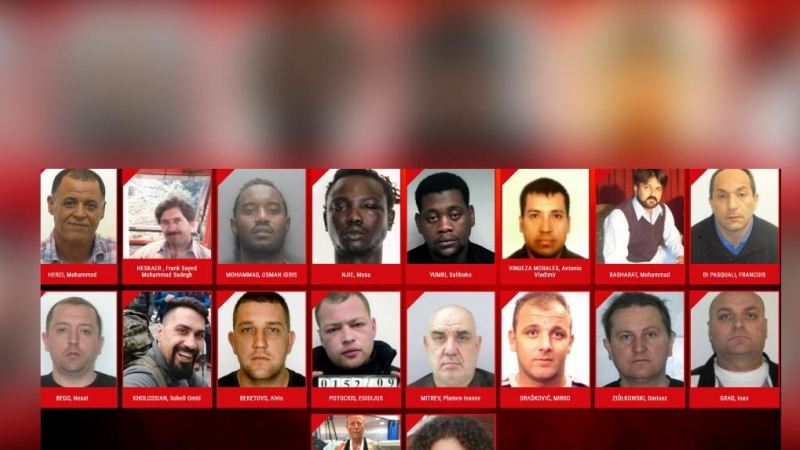 Lista de los violadores más buscados por la Europol.EUROPOL