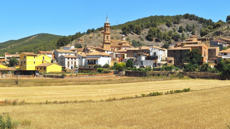Vista del pueblo aragonés de Manchones.