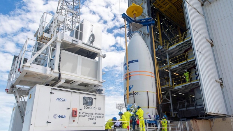 Preparativos para el lanzamiento del satélite español Seosat-Ingenio en el Puerto Espacial de Kurú, Guayana Francesa (Francia).