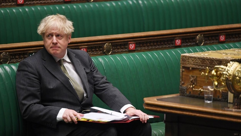 El primer ministro británico, Boris Johnson, en la Cámara de los Comunes. REUTERS/©UK Parliament/Jessica Taylor