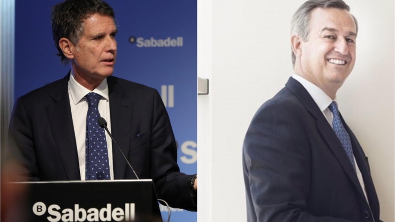 El consejero delegado del Banco Sabadell, Jaume Guardiola, y su sustituto, César González-Bueno.