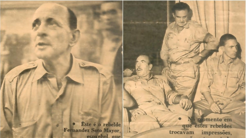 El comandante Sotomayor y su hijo Federico Fernández Ackermann (derecha), en la prensa brasileña.