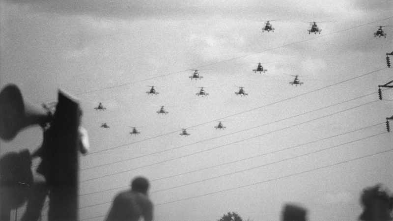 Desfile militar en Managua durante el Día del Ejército Popular Sandinista, en 1986.