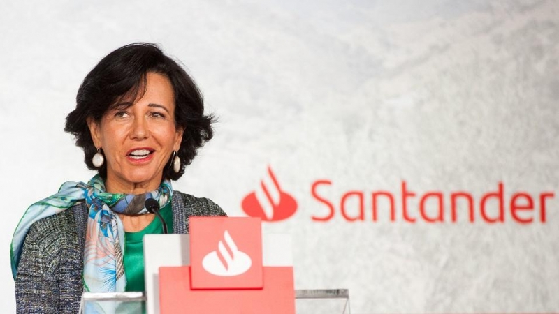La presidenta del Banco Santander, Ana Botín, en la presentación de los resultados de la entidad en 2020.