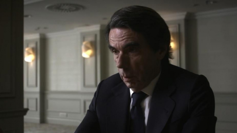 El expresidente José María Aznar durante la entrevista con Évole en La Sexta.