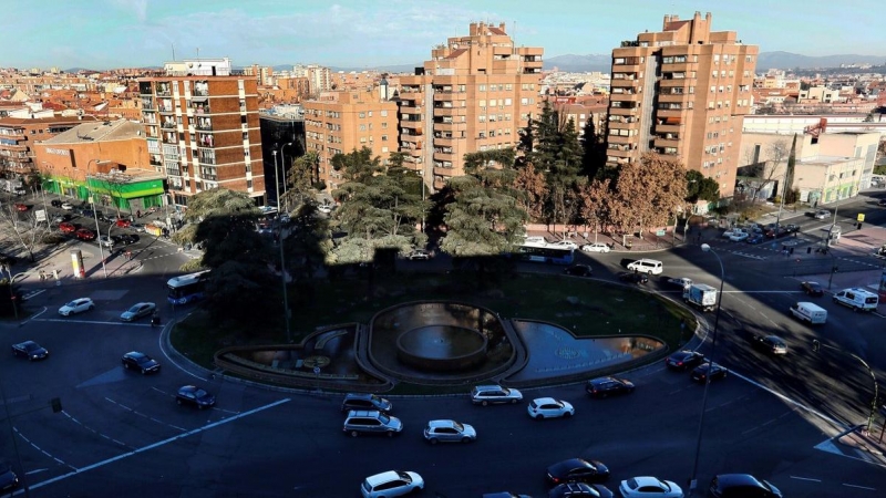 Vista general de Plaza Elíptica, ubicada entre los distritos madrileños de Usera y Carabanchel.