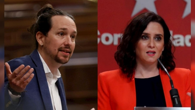 Pablo Iglesias e Isabel Díaz Ayuso