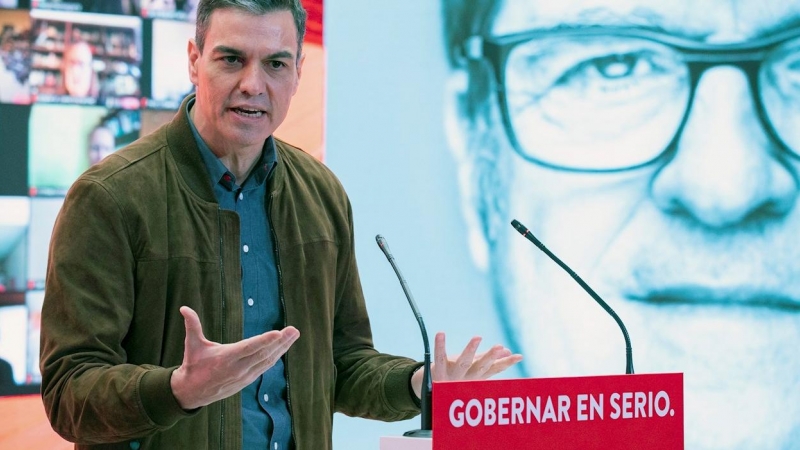 El presidente del Gobierno, Pedro Sánchez, en el acto de presentacion de la candidatura de Ángel Gabilond a la Comunidad de Madrid. EFE/PSOE/Eva Ercolanese