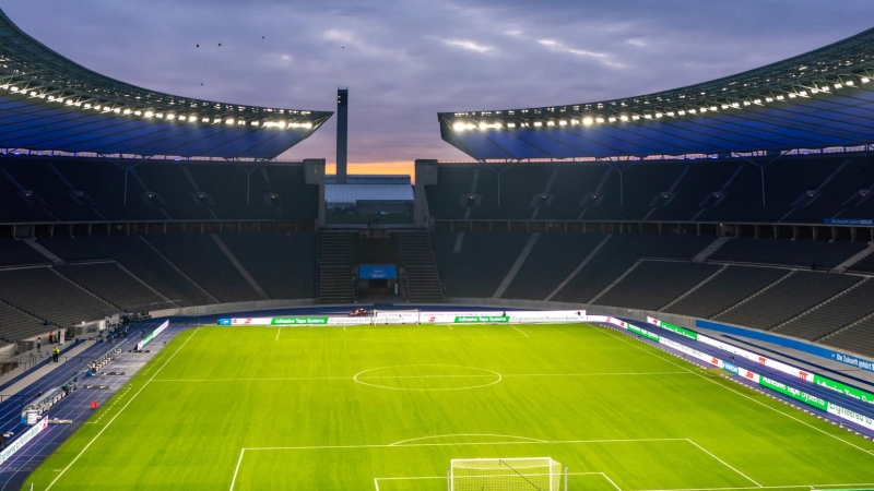 Vista general del campo Olympiastadion. Foto de archivo.