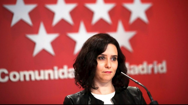 Imagen de archivo de la presidenta de la Comunidad de Madrid, Isabel Díaz Ayuso, durante una rueda de prensa.. - EFE