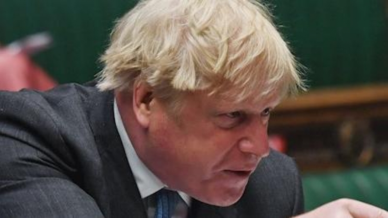 primer ministro británico Boris Johnson durante las preguntas del primer ministro (PMQ) en la Cámara de los Comunes en Londres, Reino Unido, el 28 de abril de 2021.