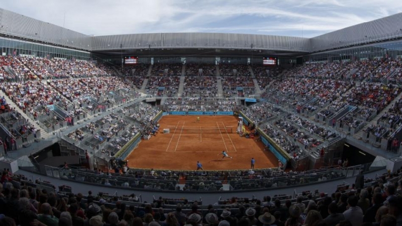 Vista de la pista central de la 'Caja Mágica', donde se celebra el torneo Mutua Madrid Open.