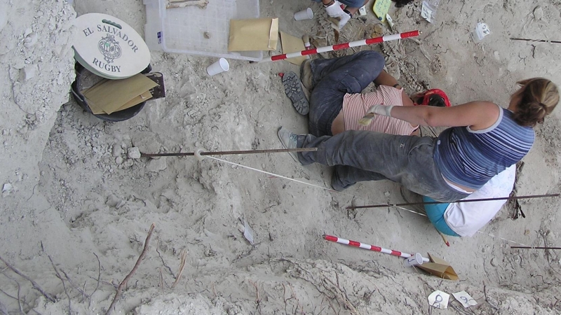 Trabajos de exhumación de las víctimas en la fosa común de Baltanás. — Asociación para la Recuperación de la Memoria Histórica