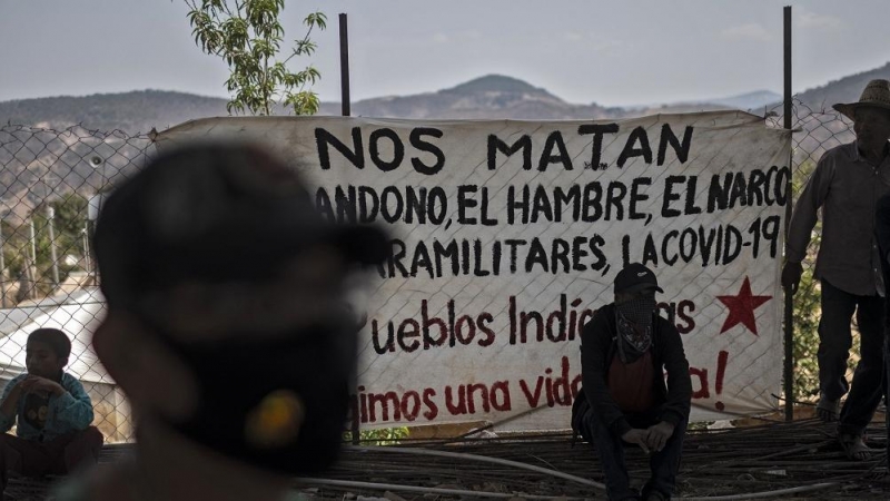Imagen de archivo de una protesta de pueblos indígenas mexicanos.