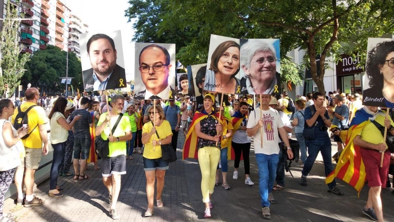 Fotografía de archivo de una manifestación en Barcelona por la libertad de los presos del 'procés'