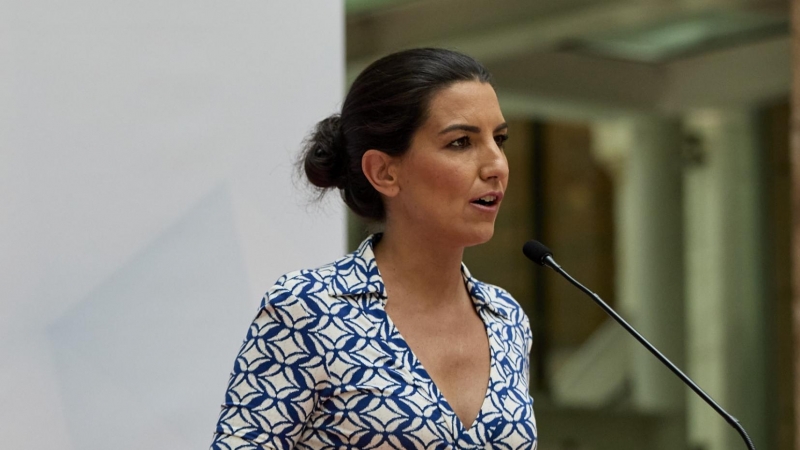La líder de Vox Madrid, Rocío Monasterio, en el acto de toma de posesión de la presidenta de la Comunidad de Madrid, en la Real Casa de Correos de la Puerta del Sol, a 19 de junio de 2021, en Madrid (España).