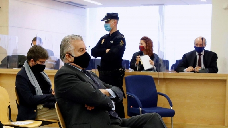 El extesorero del PP Luis Bárcenas durante el juicio por la presunta caja 'b' del PP, en la Audiencia Nacional, en San Fernando de Henares (Madrid). E.P./Pool