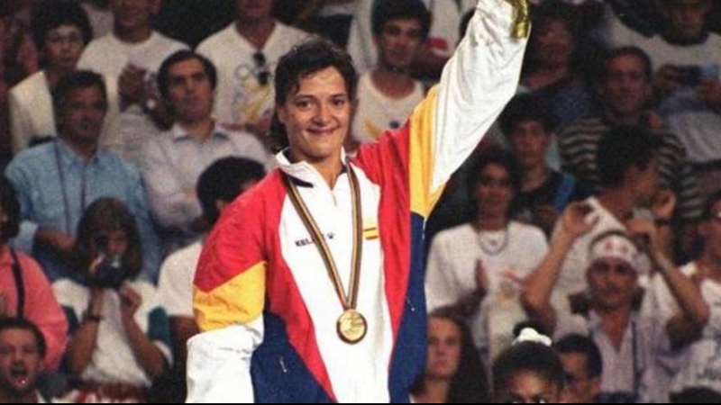 Miriam Blanco, exsenadora del PP, cuando ganó el oro olímpico de Justo en 1992 en una foto de archivo.