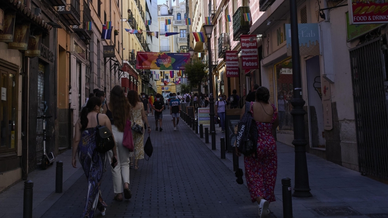 Barrio de Chueca durante la celebración del Día Internacional del Orgullo LGTBI. Foto de archivo.