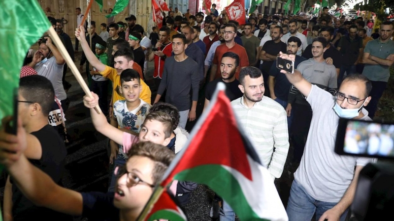 palestinos celebran