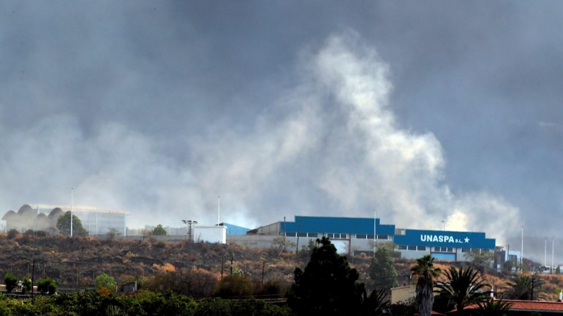 La zona industrial arrasada este lunes por la colada de lava.