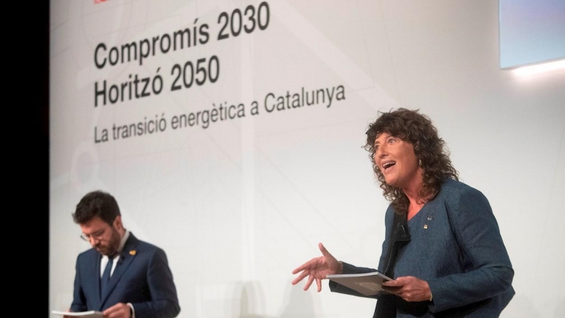 El presidente de la Generalitat, Pere Aragonès, junto a la consellera de Acción climática, alimentación y agenda rural, Teresa Jordà.