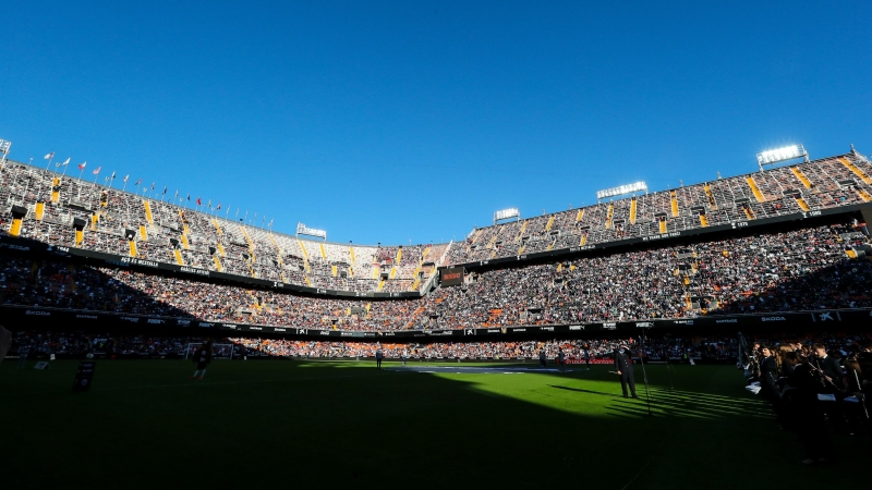 07/11/2021 Grada de Mestalla durante el partido de la Liga Santander entre el Valencia CF y Atlético de Madrid