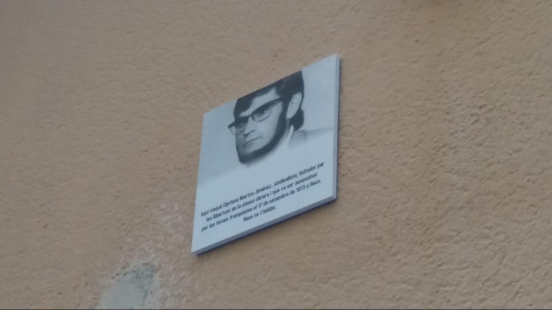 11/12/2021 Placa en homenaje a Cipriano Martos en Reus