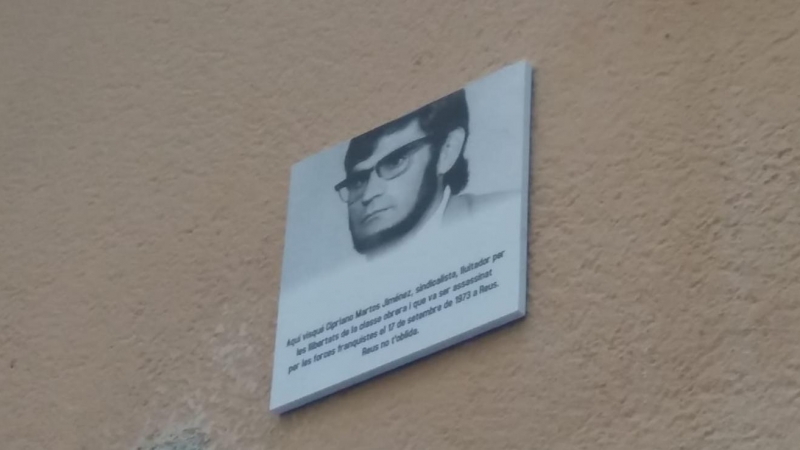 11/12/2021 Placa en homenaje a Cipriano Martos en Reus