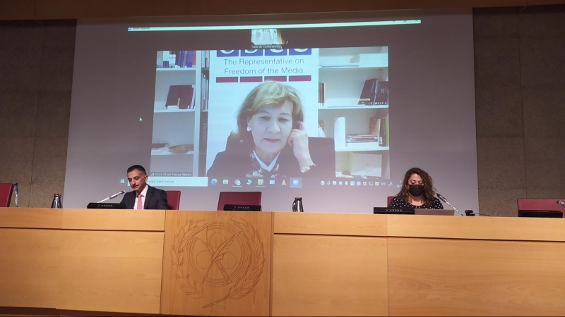 Intervención de la directora de 'Público', Virginia P. Alonos, en las jornadas internacionales sobre libertad de prensa en España.