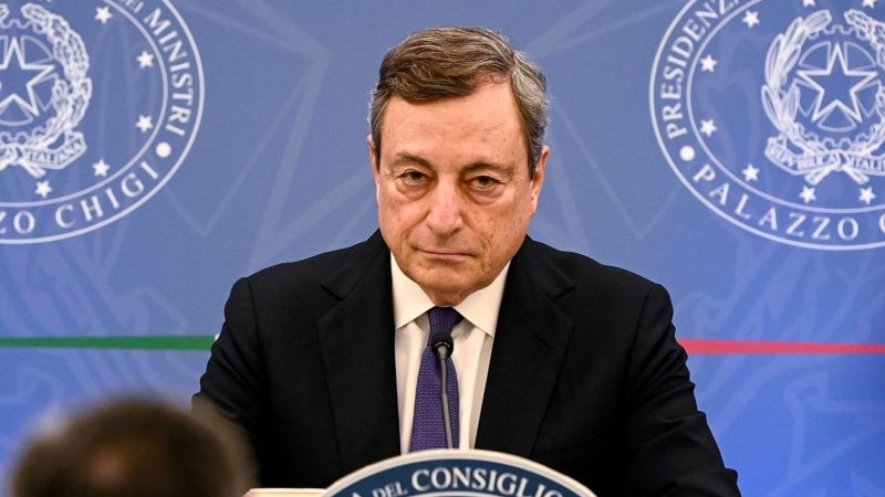 El primer ministro italiano, Mario Draghi, habla durante la Conferencia Nacional sobre Discapacidad, el pasado 13 de diciembre de 2021.