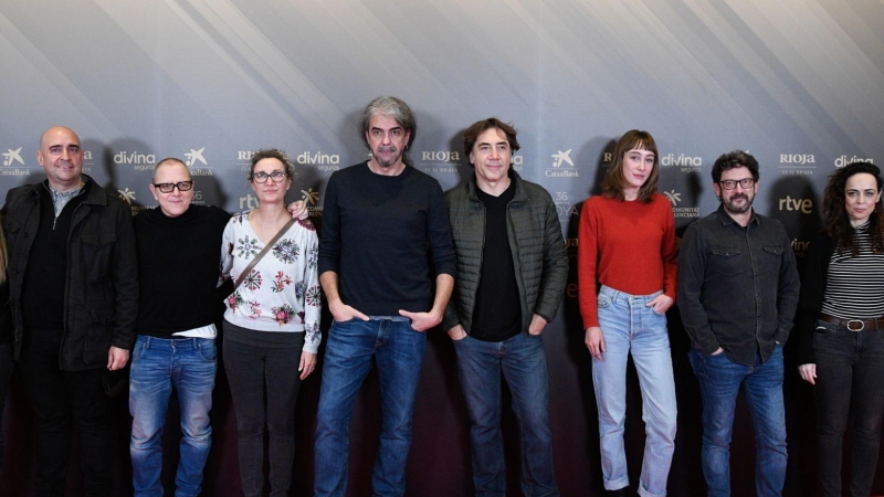 22/12/21. El equipo de 'El buen patrón' durante la lectura de nominados a los Premios Goya en Madrid, a 29 de noviembre de 2021.