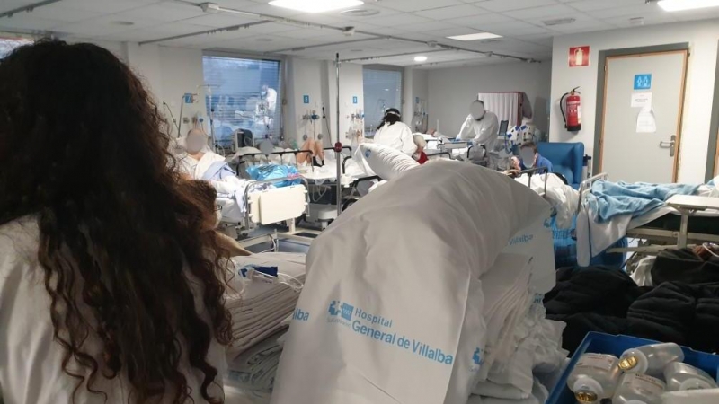 Imagen de la sala de urgencias para pacientes de covid del Hospital La Paz de Madrid el pasado 25 de diciembre.