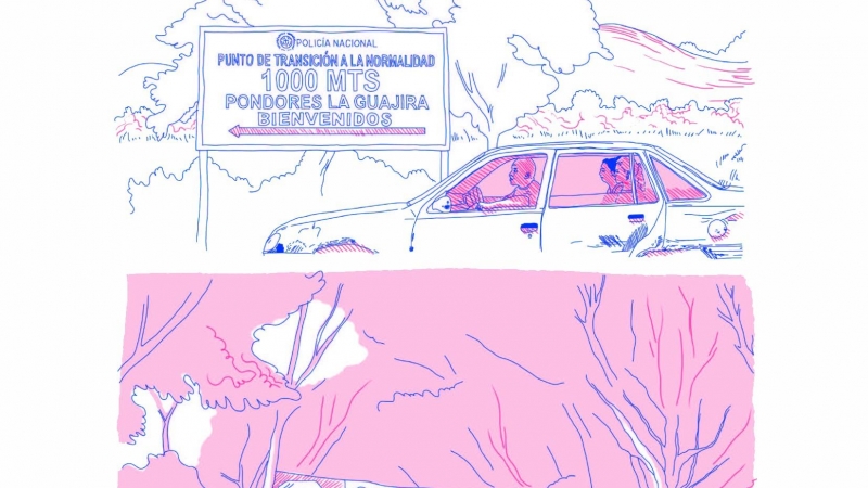 Una de les pàgines del còmic 'En el ombligo', sobre el procés de pau colombià.