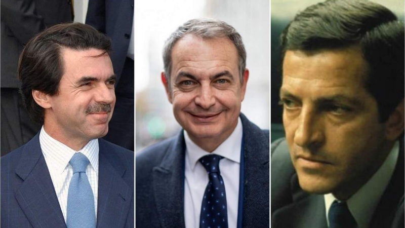 Los expresidentes del Gobierno José María Aznar, José Luis Rodríguez Zapatero y Adolfo Suárez.