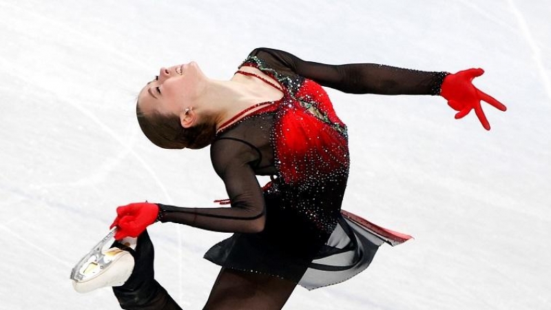 8/2/2022-Kamila Valieva de Rusia durante el Patinaje Individual Femenino - Patinaje Libre del Evento del Equipo de Patinaje Artístico en los Juegos Olímpicos de Beijing 2022, 07 de febrero de 2022.