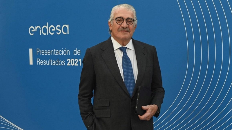 El consejero delegado de Endesa, José Bogas, durante la presentación de resultados de 2021.